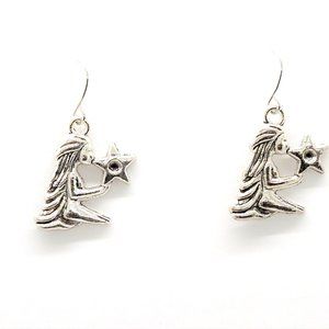 Silver Star Virgo Earrings